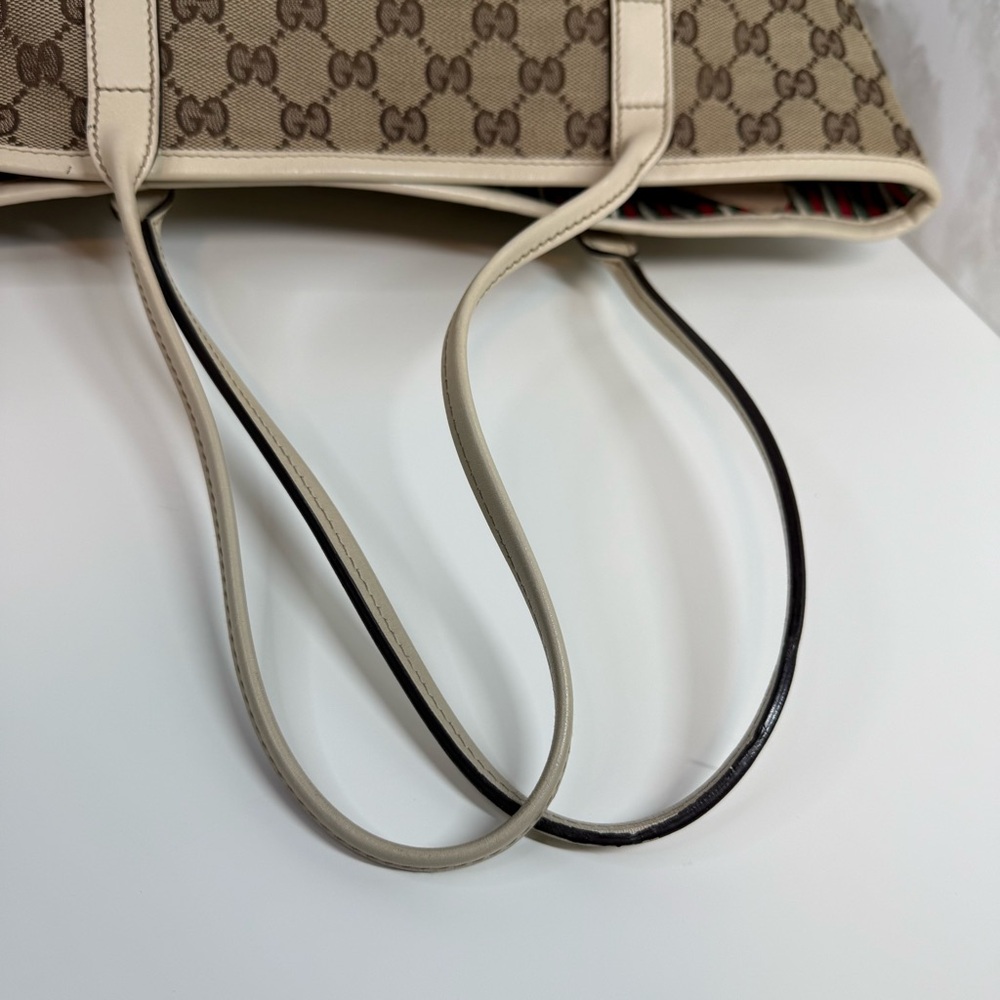 Gucci | GG Canvas New Brit Tote Bag | Beige/Brown - Picture 7 of 16